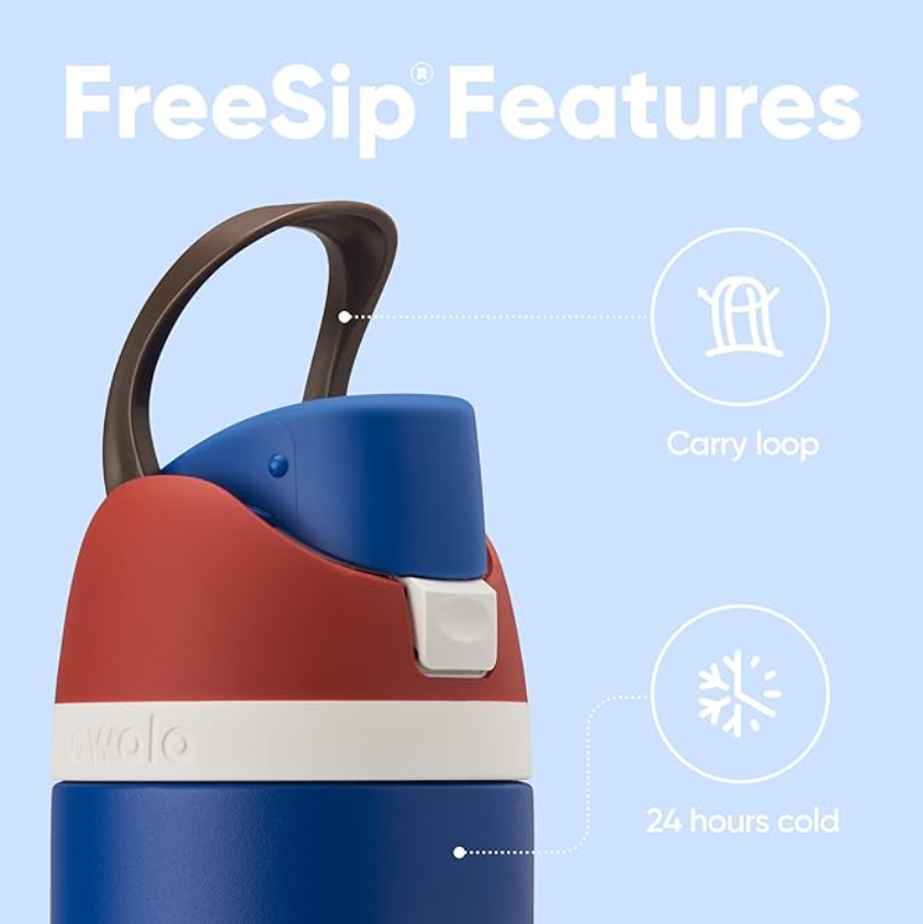 Owala Marvel FreeSip WaterBottle – 24oz Captain America