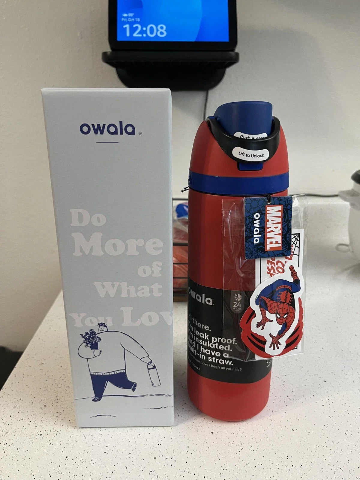 Owala -24oz FreeSip Water Bottle - Spider Man Edition