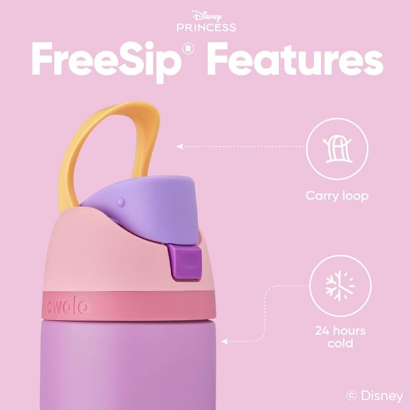Owala Disney Princess FreeSipWater Bottle – 24oz Rapunzel