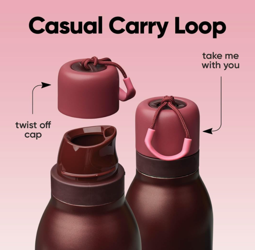 Owala Freesip Twist InsulatedStainless Steel Water Bottle –Black Cherry 24Oz