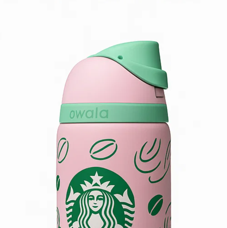 Owala × Starbucks Free SipStainless Steel Insulated StrawBottle 32oz – Blush Mint