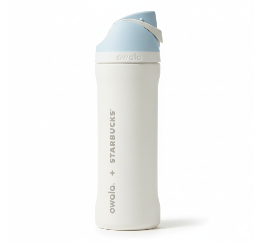 Owala x Starbucks LimitedEdition Stainless Steel WaterBottle 24oz – White Blue
