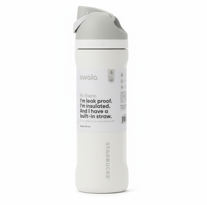 Owala x Starbucks LimitedEdition Stainless Steel WaterBottle 24oz – White